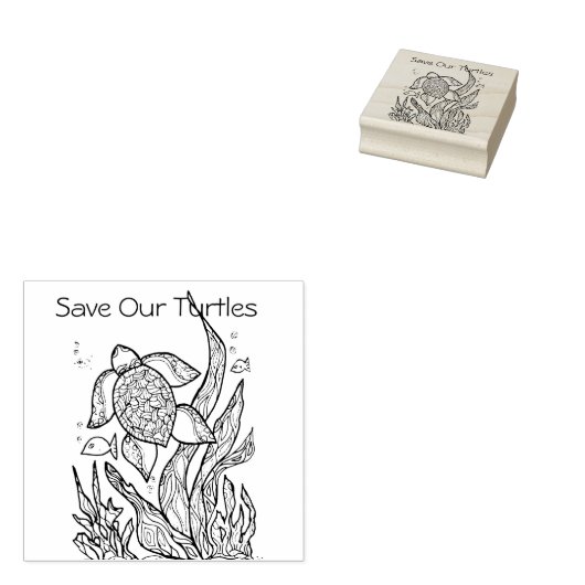 Turtle Honuスイミングゴムスタンプのパーソナライズ ラバースタンプ (押印)