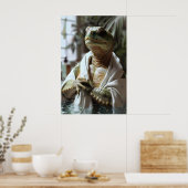 Turtle in Bathrobe Art Print, Humorous Animal ポスター (キッチン)