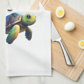 turtle in space キッチンタオル (四つ折り)