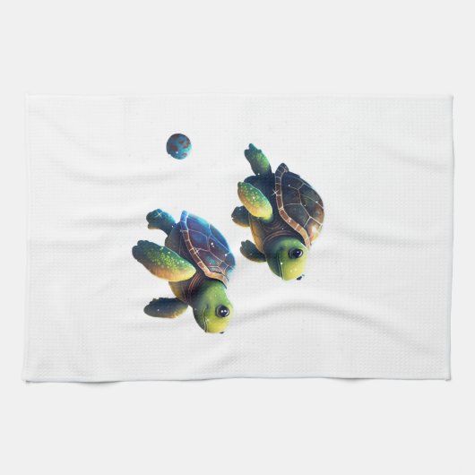 turtle in space キッチンタオル (横)