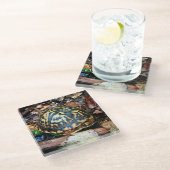 Turtle in the Forest, Chester, South Carolina Post ガラスコースター (アングル)