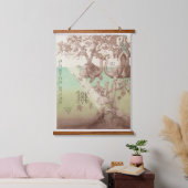 Turtle Islands Trees Fantasy Illustration 吊り下げ型タペストリー (寝室)