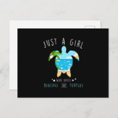 Turtle Just A Girl Who Loves Beachs And Turtles ポストカード (正面/裏面)