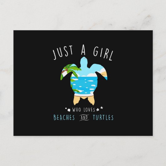 Turtle Just A Girl Who Loves Beachs And Turtles ポストカード (正面)