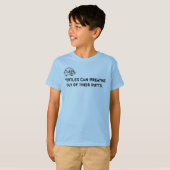 Turtle Kids'Basic AmericanアパレルTシャツ、ブルー Tシャツ (正面フル)