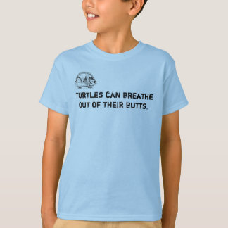 Turtle Kids'Basic AmericanアパレルTシャツ、ブルー Tシャツ