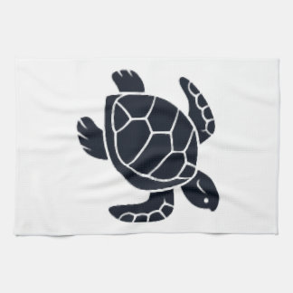 Turtle Logo Emblem Red-Eared Slider Tortoise Copy キッチンタオル