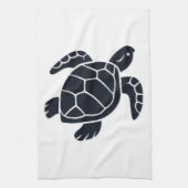 Turtle Logo Emblem Red-Eared Slider Tortoise Copy キッチンタオル (縦)
