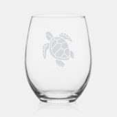 Turtle Logo Emblem Red-Eared Slider Tortoise Copy ステムなしワイングラス (裏面)