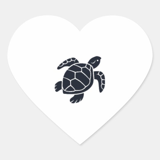 Turtle Logo Emblem Red-Eared Slider Tortoise Copy ハートシール (正面)