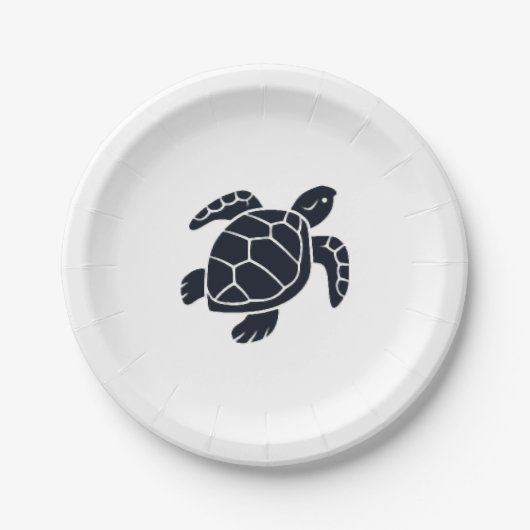 Turtle Logo Emblem Red-Eared Slider Tortoise Copy ペーパープレート (正面)