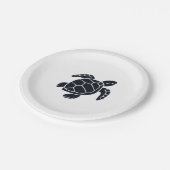 Turtle Logo Emblem Red-Eared Slider Tortoise Copy ペーパープレート (アングル)