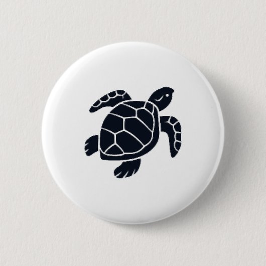 Turtle Logo Emblem Red-Eared Slider Tortoise Copy 缶バッジ (正面)