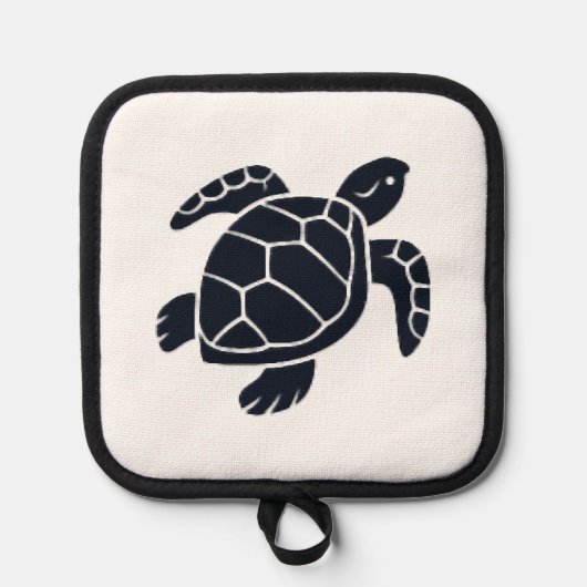 Turtle Logo Emblem Red-Eared Slider Tortoise Copy 鍋敷き (正面)