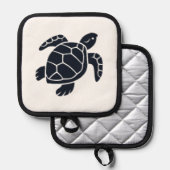 Turtle Logo Emblem Red-Eared Slider Tortoise Copy 鍋敷き (正面/裏面)