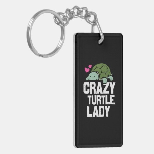 Turtle Lover | Crazy Turtle Lady キーホルダー (正面左)