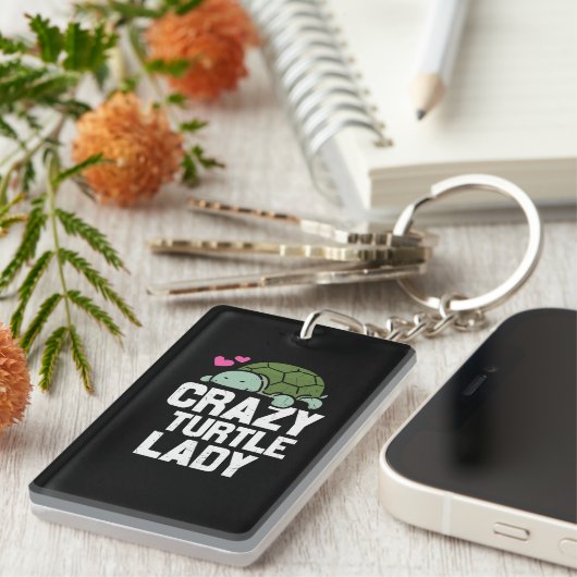 Turtle Lover | Crazy Turtle Lady キーホルダー (正面右)