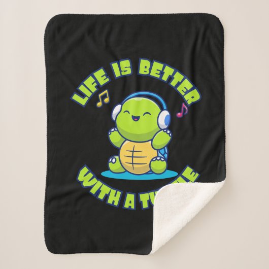 Turtle Lover | Life Is Better With A Turtle シェルパブランケット (正面)