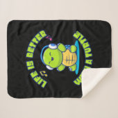 Turtle Lover | Life Is Better With A Turtle シェルパブランケット (正面(横))