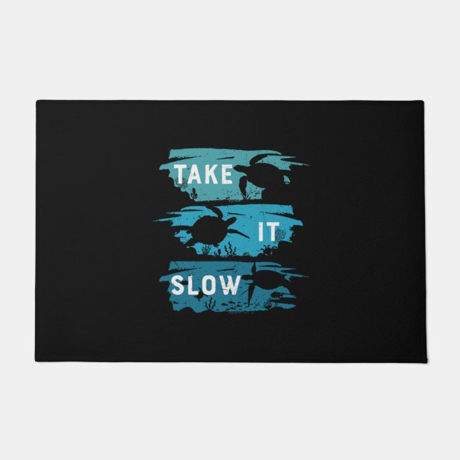 Turtle Lover | Take It Slow ドアマット (正面)