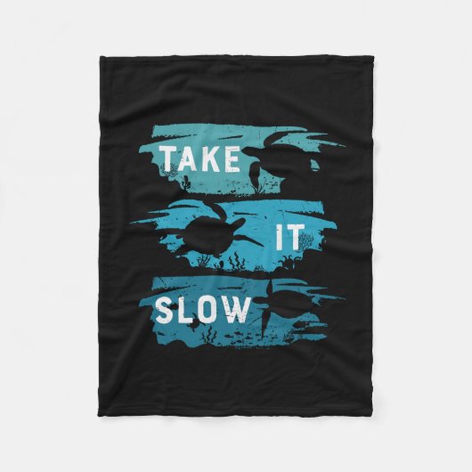 Turtle Lover | Take It Slow フリースブランケット (正面)