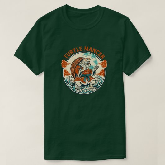 Turtle Mancer Mystic Ocean Waves Japanese Art Tシャツ (デザイン正面)