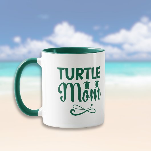 Turtle Mom Environmental Beach Theme マグカップ