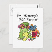 Turtle MommyのゴルフパートナーTシャツとギフト ポストカード (正面/裏面)