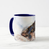Turtle on a Rock Reptile Art Mug Cup マグカップ (正面左)