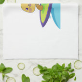 Turtle on surfboard キッチンタオル (折り畳み)