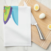 Turtle on surfboard キッチンタオル (四つ折り)