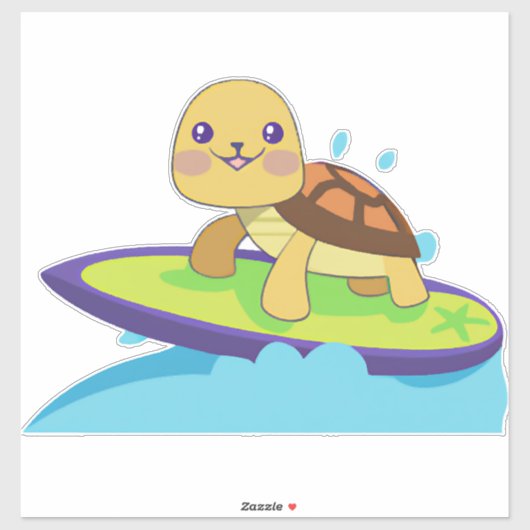 Turtle on surfboard シール (シート)