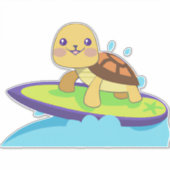 Turtle on surfboard シール (正面)