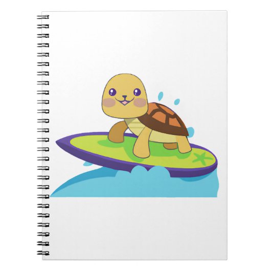 Turtle on surfboard ノートブック (正面)