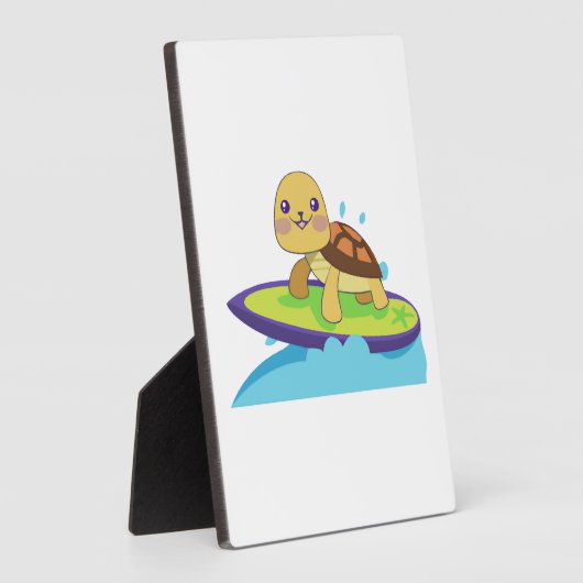 Turtle on surfboard フォトプラーク (側面)