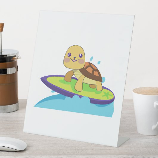 Turtle on surfboard 台座サイン (インサイチュ)