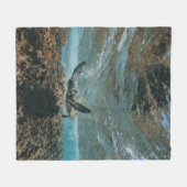TURTLE ON THE MOVE フリースブランケット (正面(横))