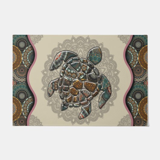 Turtle Pattern Doormats, Turtle Lover Rugs ドアマット (正面)