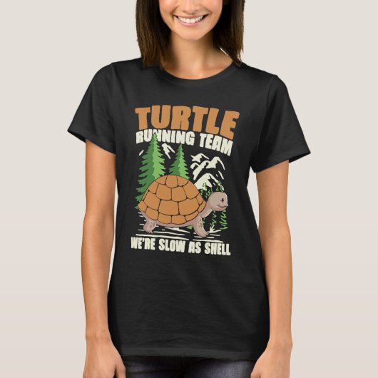 TURTLE RUNNING TEAM WE'RE SLOW AS SHELL カメさん用 Tシャツ (正面)