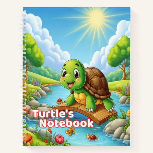Turtle’s Notebook – Cute Kids School Notebook ノートブック (正面)