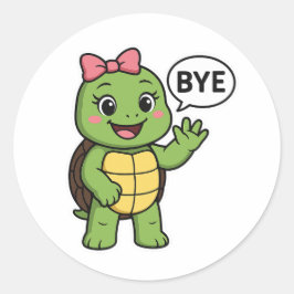 Turtle saying Bye ラウンドシール