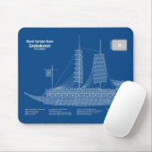 Turtle Ship Geobukseon – 船舶設計図ABD マウスパッド (マウス)