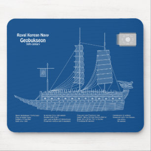 Turtle Ship Geobukseon – 船舶設計図ABD マウスパッド