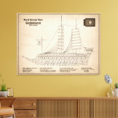 Turtle Ship Geobukseon – 船舶設計図SD キャンバスプリント (インサイチュ (リビング))