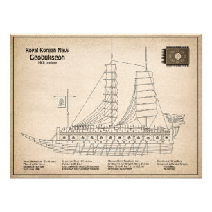 Turtle Ship Geobukseon – 船舶設計図SD フォトプリント