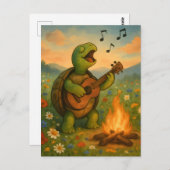 Turtle Singing at a Campfire ポストカード (正面/裏面)