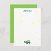 Turtle Thank You Noteカードキッズステーショナリー サンキューカード (正面/裏面)