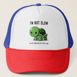 Turtle Time Not Slow Graphic Trucker Hat キャップ