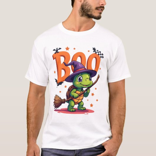 Turtle Tortoise Boo Witch Trick Or Treat Halloween Tシャツ (正面)