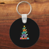 Turtle Tree Christmas Tree Adorable Turtle Christm キーホルダー (正面)